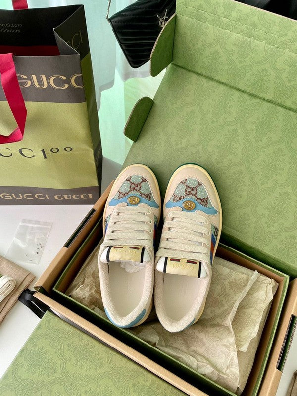 Gucci sneakers detailed view showing premium designer craftsmanship