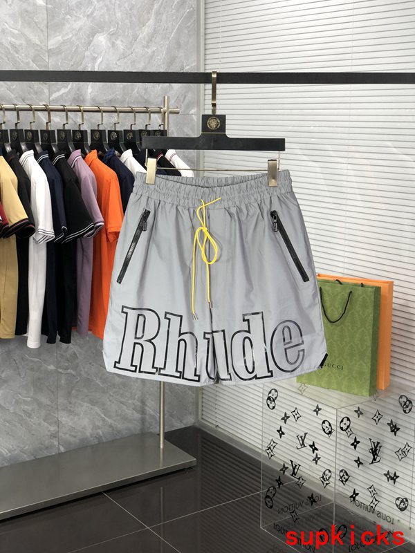 Front view of Rhude luxury clothing with runway-inspired design