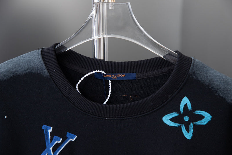 Close-up detail shot of Louis Vuitton luxury clothing with streetwear-inspired cut