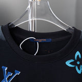 Close-up detail shot of Louis Vuitton luxury clothing with streetwear-inspired cut