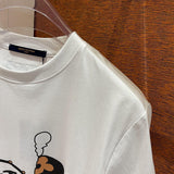 Close-up detail shot of Louis Vuitton cotton t-shirt with relaxed-fit cut