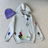 Side profile of Chrome Hearts Hoodie showcasing structured silhouette