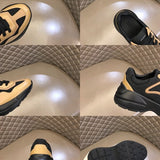 Side profile of Gucci two-tone sneakers streetwear statement look