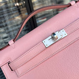 Side view of modernist structured handbag