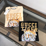 Side profile of Gucci luxury clothing with relaxed-fit cut