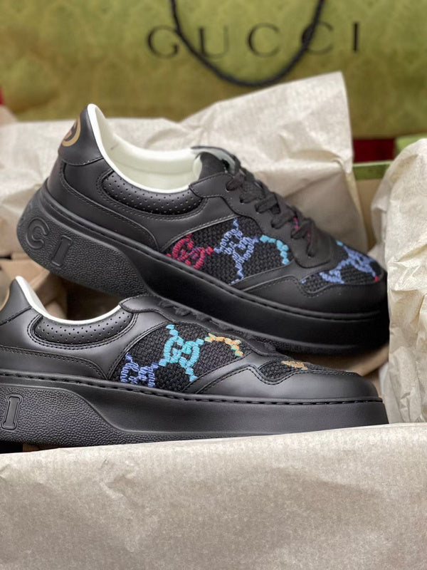 Gucci Casual sneakers in all-black retro runner design front view