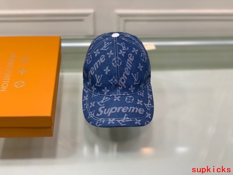 Close-up detail view of Louis Vuitton unisex cap