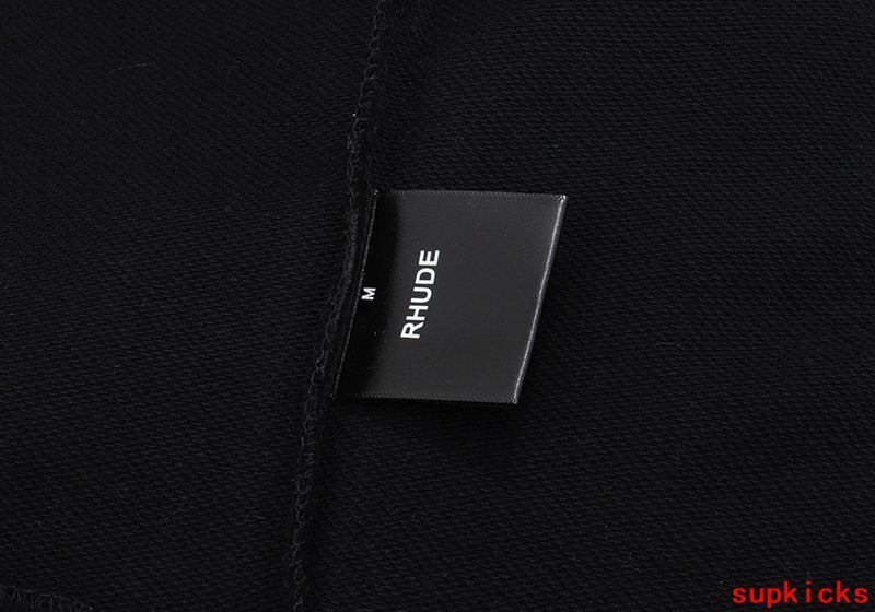 Side profile of Rhude luxury clothing with runway-inspired design