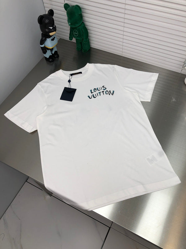 Back view of Louis Vuitton cotton t-shirt with label-forward styling