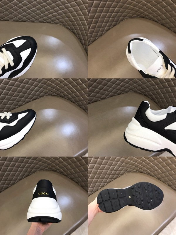 Side profile of Gucci stone beige sneakers bold athletic profile