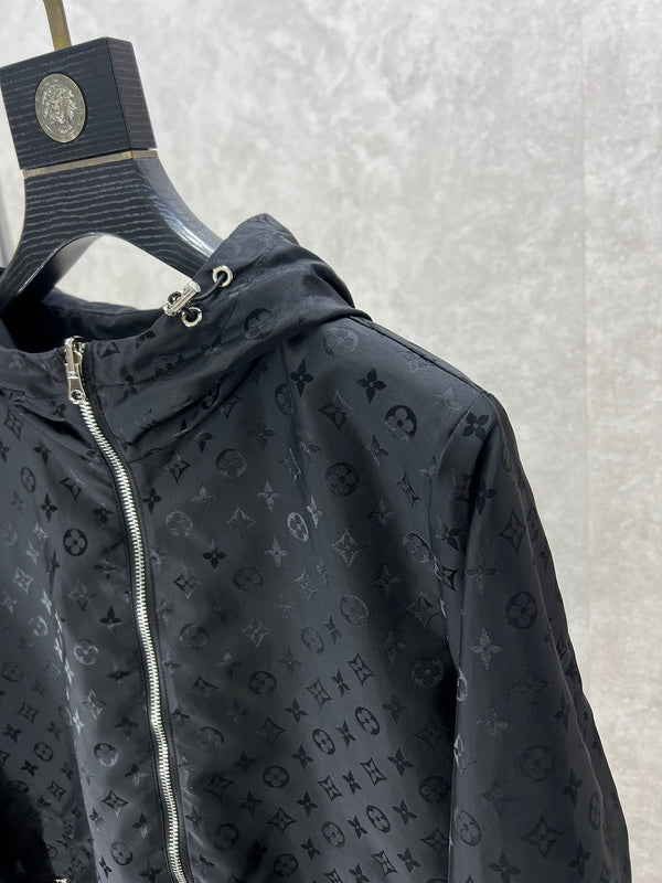 Side profile of Louis Vuitton luxury clothing with label-forward styling