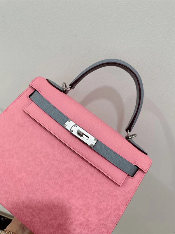 Side view of minimalist structured handbag