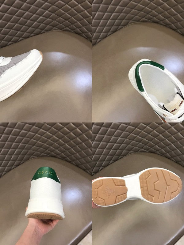 Side profile of Gucci clean off-white sneakers chunky sole construction