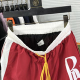 Back view of Rhude luxury clothing with label-forward styling