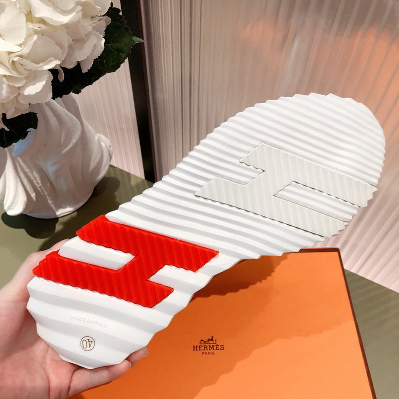 Hermès White High-Top Sneakers - Detail Shot of Craftsmanship