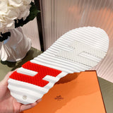 Hermès White High-Top Sneakers - Detail Shot of Craftsmanship
