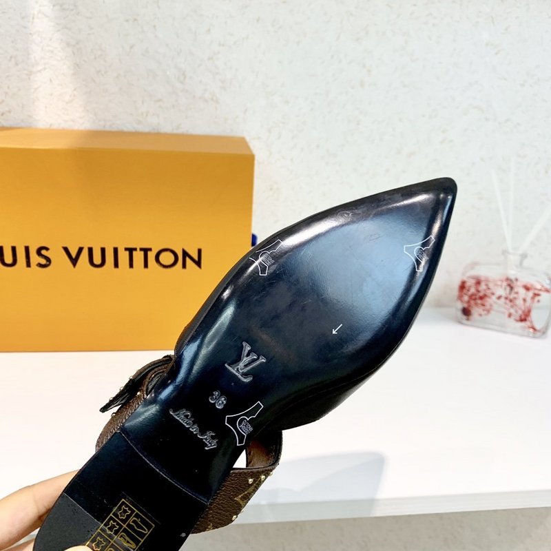 Close-up of Louis Vuitton shoes craftsmanship