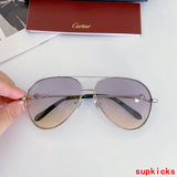 Close-up detail view of Cartier unisex sunglasses