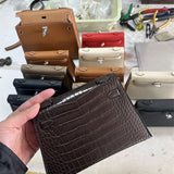 Side view of polished structured handbag