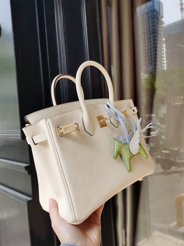 Side view of chic structured handbag