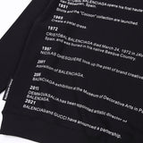 Close-up detail shot of Gucci luxury clothing with signature branding