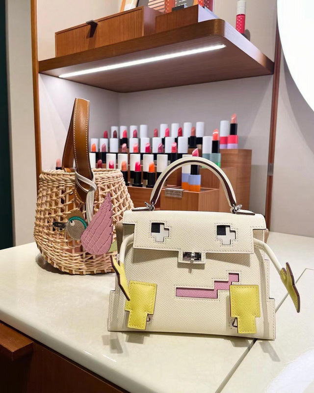 Side view of timeless structured handbag