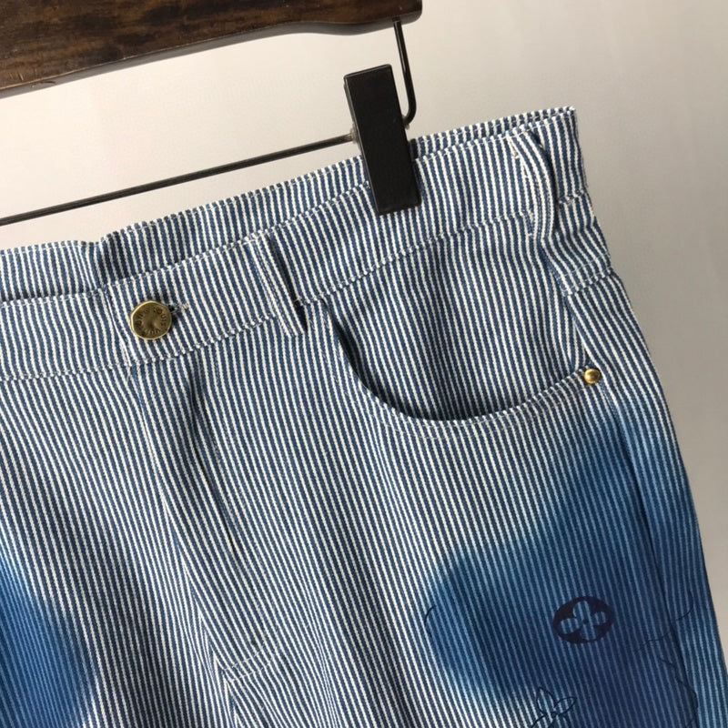 Full styled look of Louis Vuitton luxury clothing with logo-detail design