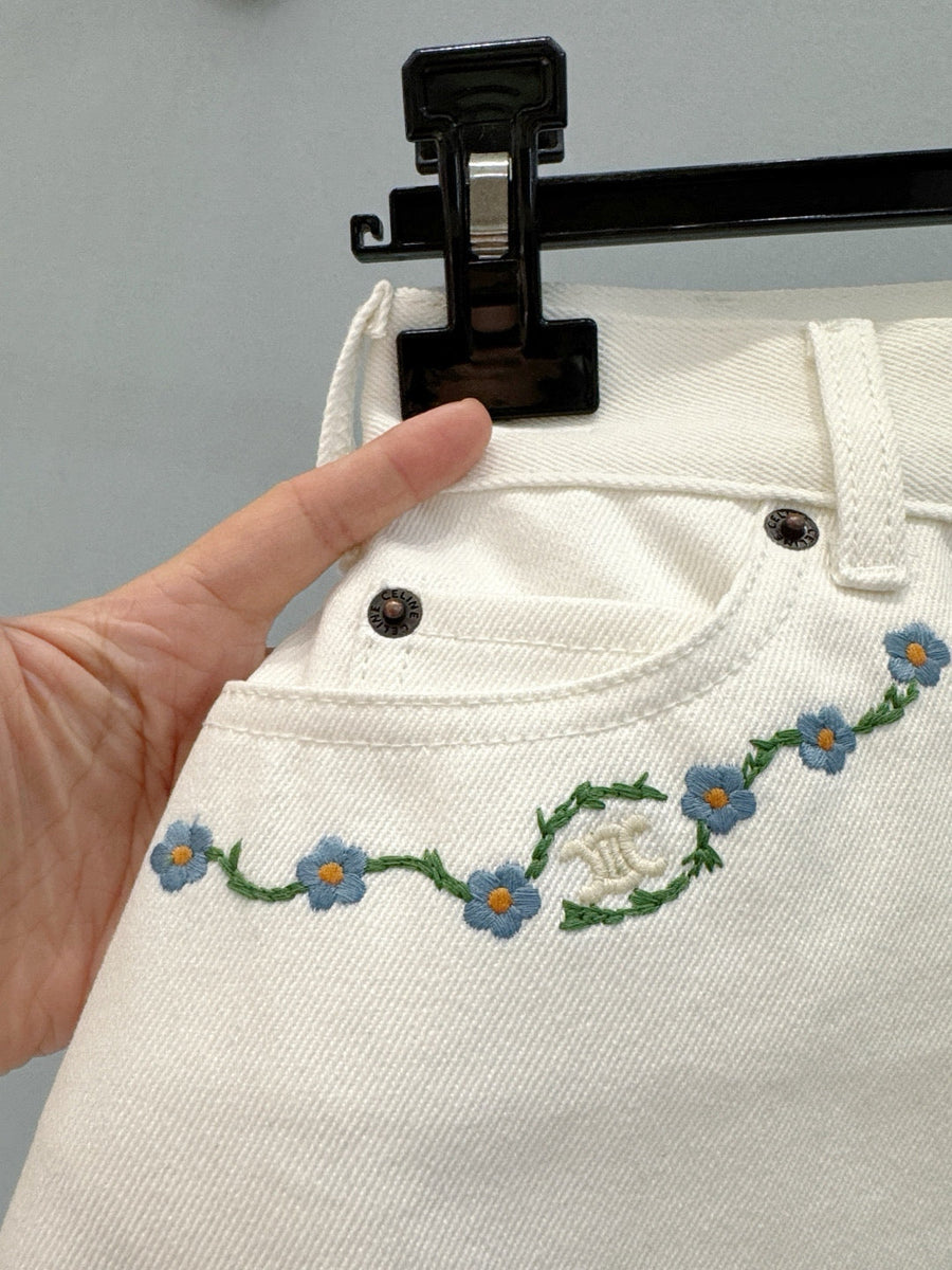 Front view of Celine Denim Skirt premium skirt