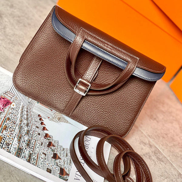 Side view of balanced structured handbag