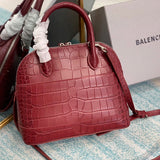 Bold Vegan Leather Handbag - Smooth Faux-Leather Exterior | Women's Designer-Inspired Purse #663 - close-up detail shot (image 3) of designer-inspired handbag