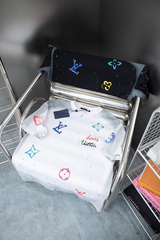 Side profile of Louis Vuitton cotton t-shirt with monogram-inspired silhouette