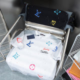 Side profile of Louis Vuitton cotton t-shirt with monogram-inspired silhouette