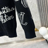 Back view of Louis Vuitton luxury clothing with label-forward styling
