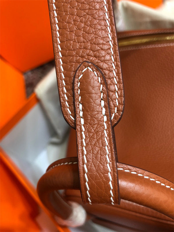 Side view of chic structured handbag
