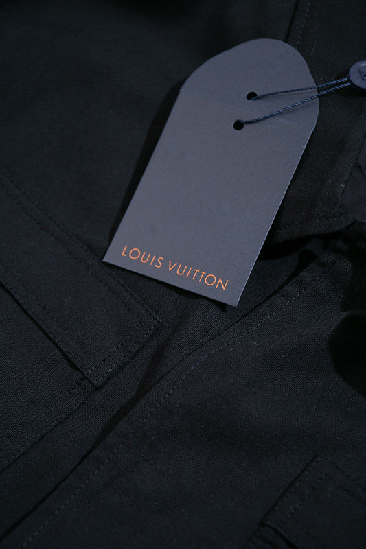 Back view of Louis Vuitton luxury clothing with streetwear-inspired cut