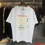 Side profile of Rhude luxury clothing with tailored silhouette