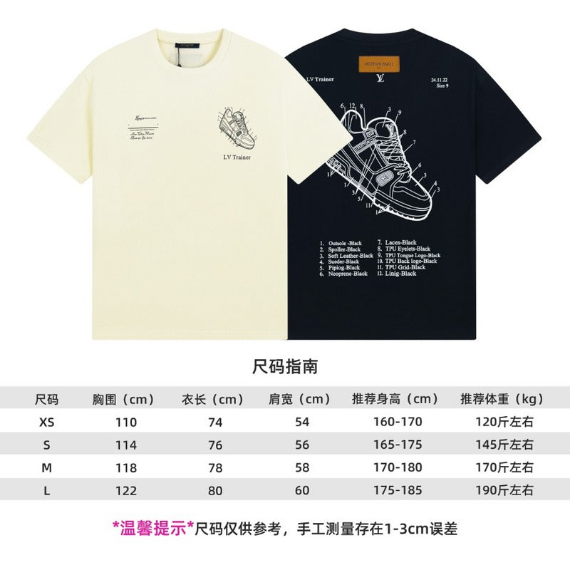 Close-up detail shot of Louis Vuitton cotton t-shirt with monogram-inspired silhouette