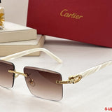 Close-up detail view of Cartier unisex sunglasses