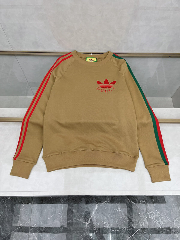 Side profile of Gucci luxury clothing with monogram-inspired silhouette