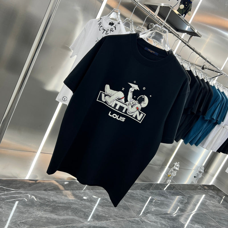 Side profile of Louis Vuitton cotton t-shirt with monogram-inspired silhouette