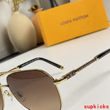 Close-up detail view of Louis Vuitton unisex sunglasses