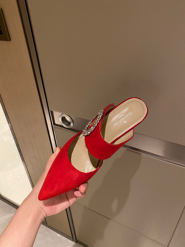 Louis Vuitton Nude Slingback Heels - Lifestyle Styling Shot