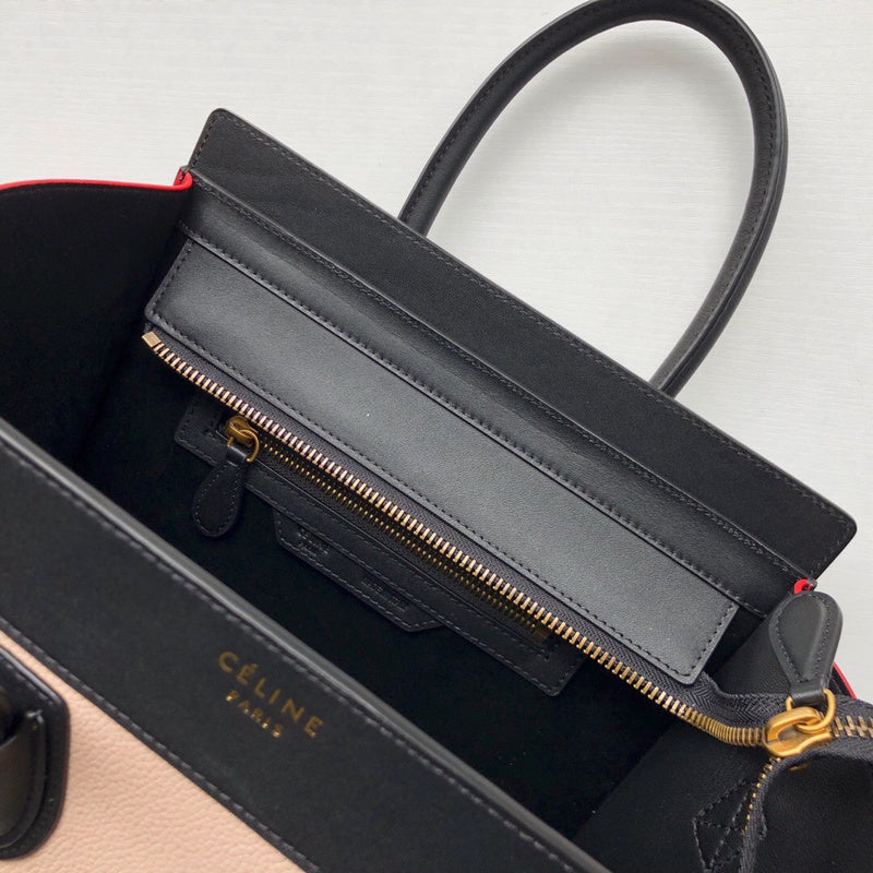 Side profile of modern structured women's handbag – women's luxury accessory
