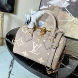 Side profile of signature polished women's handbag – women's everyday handbag