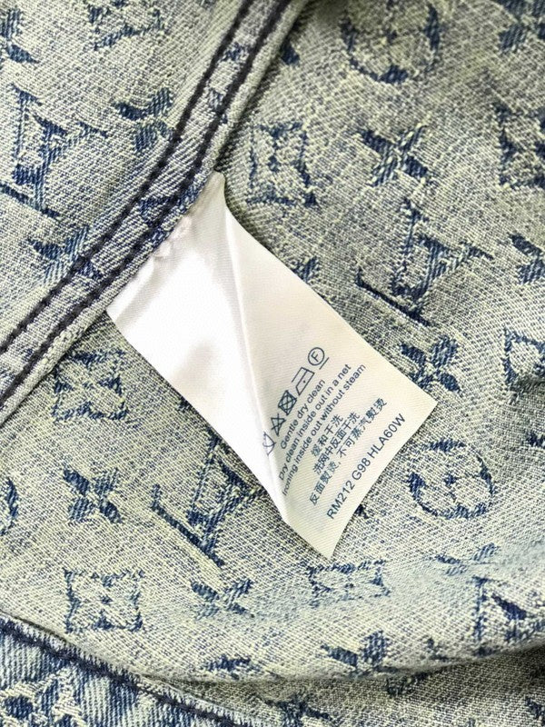 Close-up detail shot of Louis Vuitton luxury clothing with contemporary cut