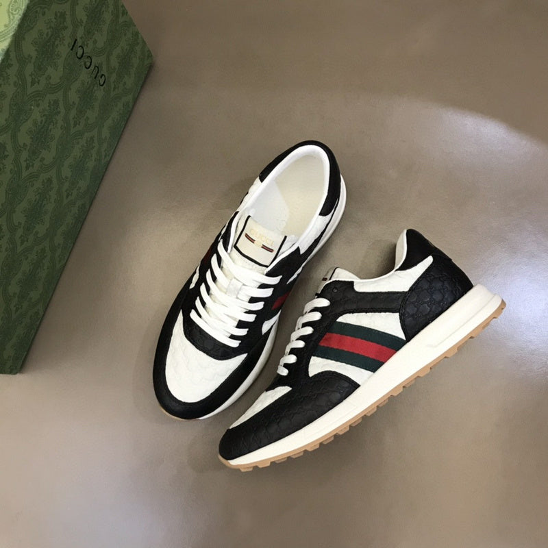 Gucci fresh white-and-black luxury sneakers view 9 signature lace-up style