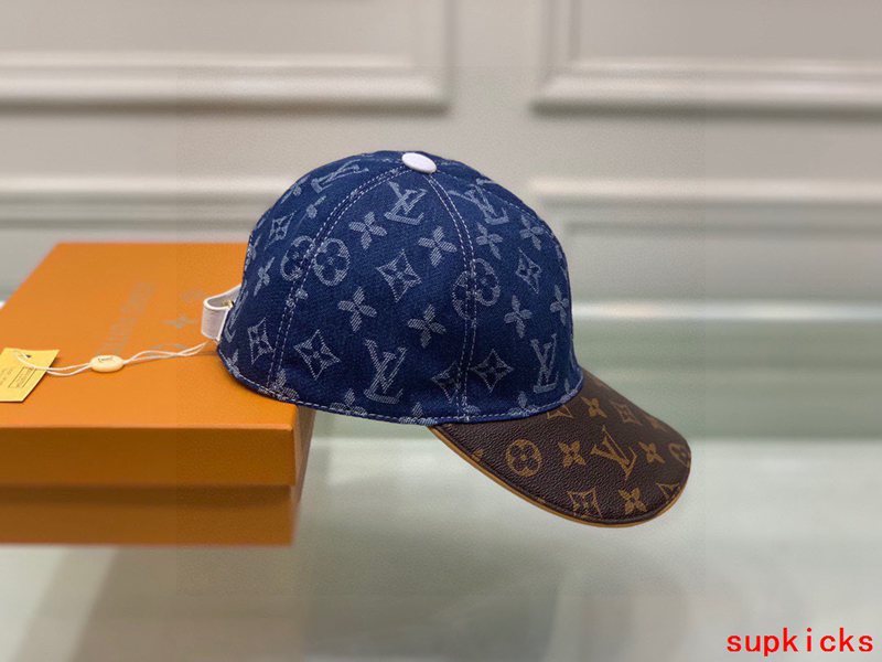 Close-up detail view of Louis Vuitton unisex cap