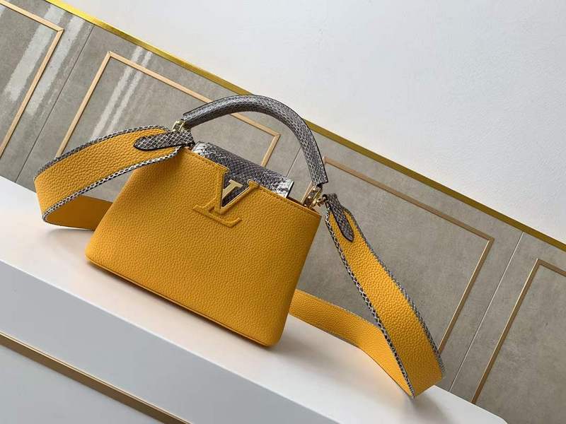 Side profile of signature classic women's handbag – women's statement bag