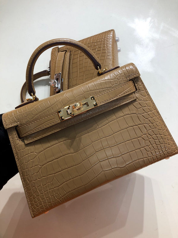 Sophisticated bag shown from front angle