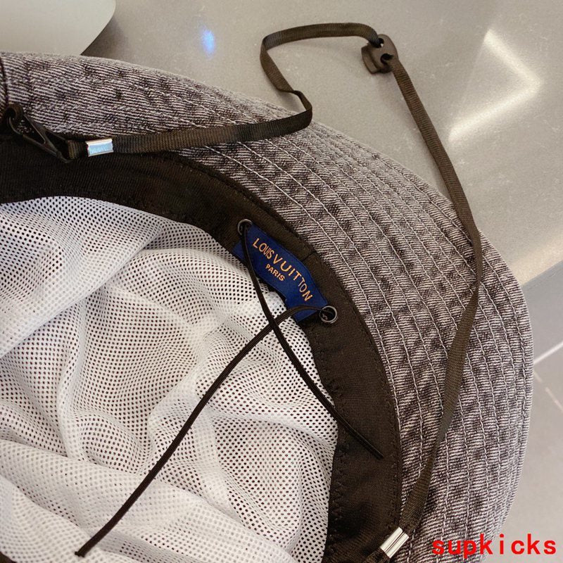 Close-up detail view of Louis Vuitton unisex cap